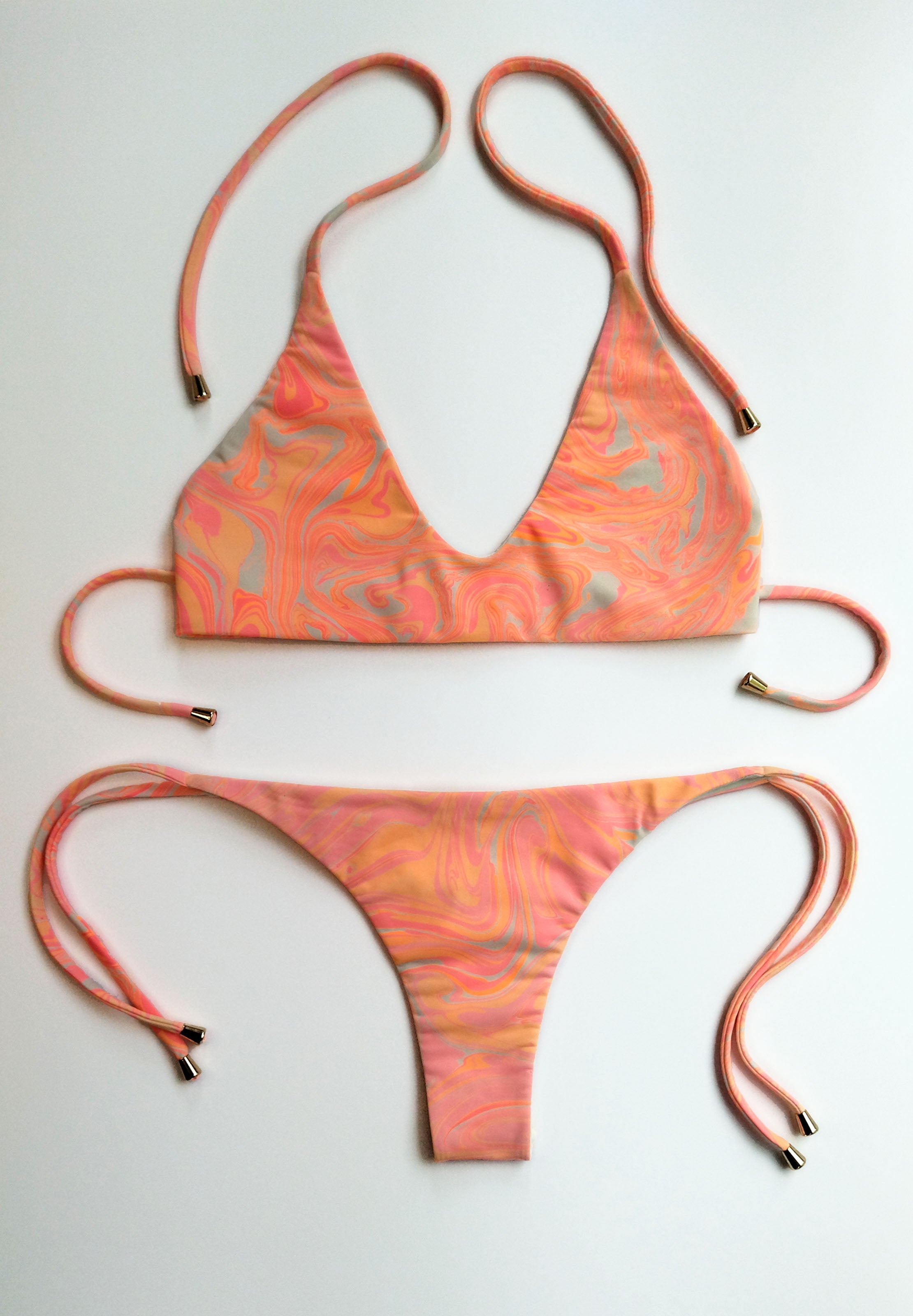 Coral Swirl Bikini Set